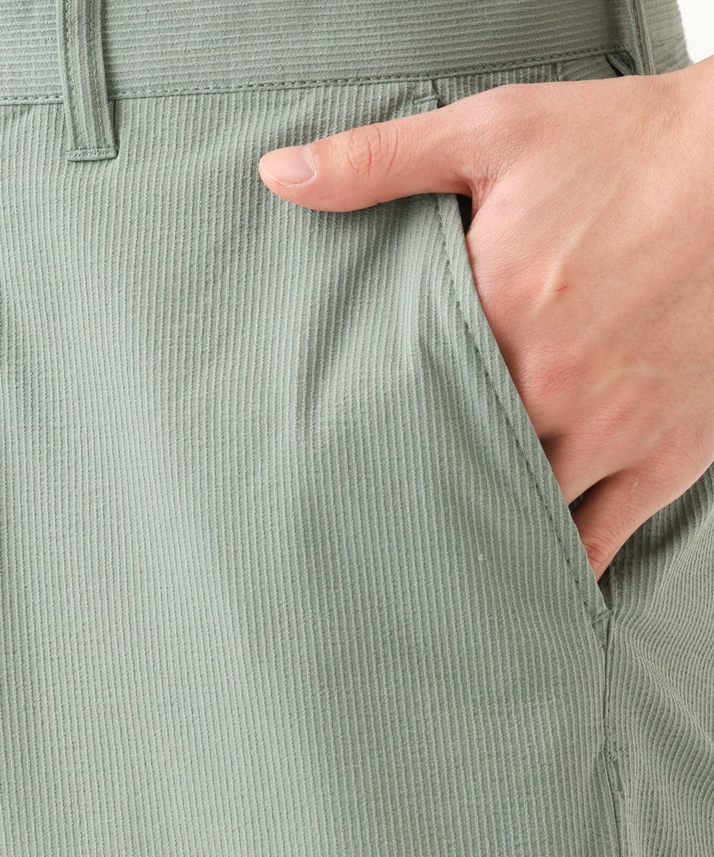 MKLHC01090 MK MICHEL KLEIN HOMME(MKミッシェルクランオム) 【洗える / 快適清涼素材】サマーサッカーストライプパンツ カーキ