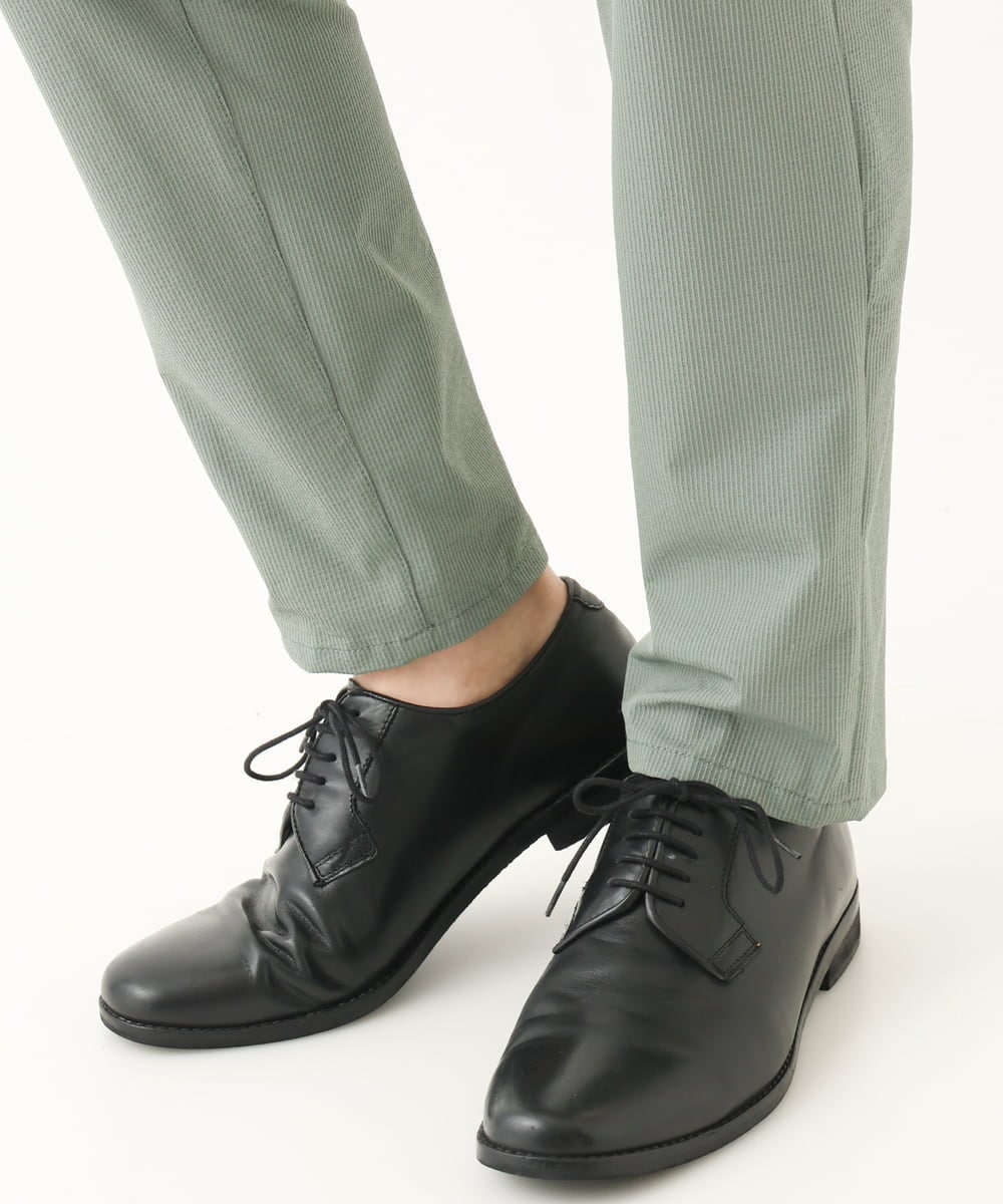 MKLHC01090 MK MICHEL KLEIN HOMME(MKミッシェルクランオム) 【洗える / 快適清涼素材】サマーサッカーストライプパンツ カーキ