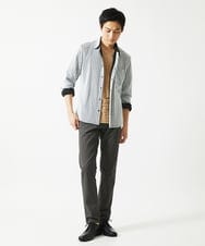 MKLHC01090 MK MICHEL KLEIN HOMME(MKミッシェルクランオム) 【洗える / 快適清涼素材】サマーサッカーストライプパンツ ダークグレー