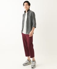MKLHC08090 MK MICHEL KLEIN HOMME(MKミッシェルクランオム) クロップドパンツ / サマーサッカーストライプストレッチ パープル
