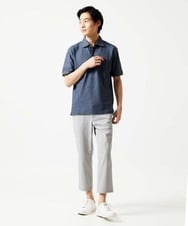 MKLHC08090 MK MICHEL KLEIN HOMME(MKミッシェルクランオム) 【洗える / 快適清涼素材】サッカーストライプ クロップドパンツ グレー