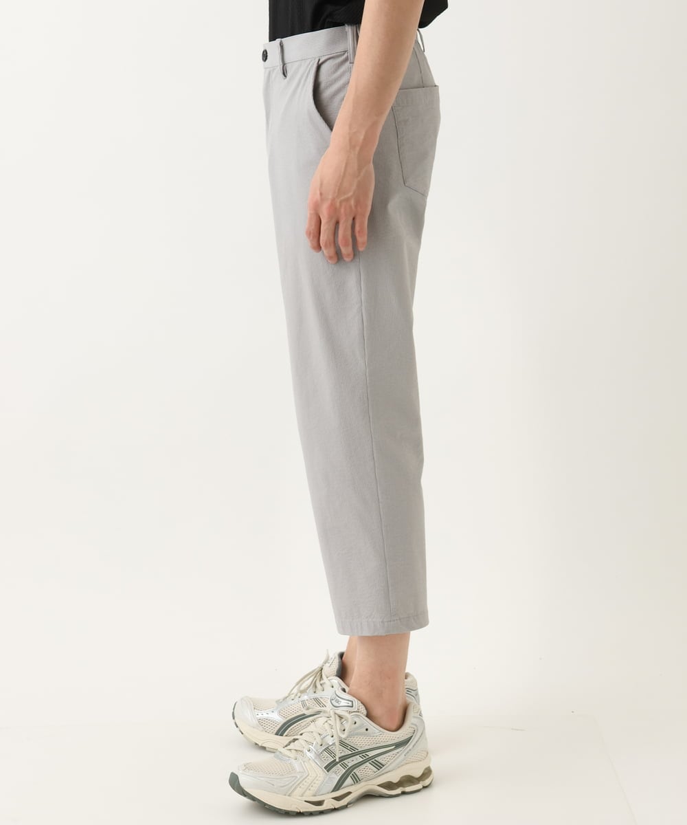 MKLHC08090 MK MICHEL KLEIN HOMME(MKミッシェルクランオム) クロップドパンツ / サマーサッカーストライプストレッチ グレー