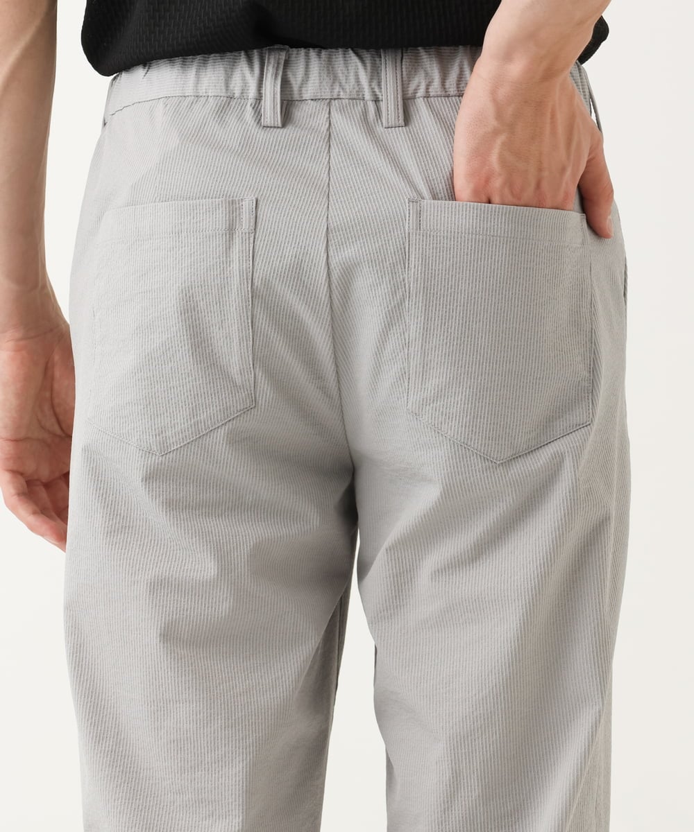 MKLHC08090 MK MICHEL KLEIN HOMME(MKミッシェルクランオム) クロップドパンツ / サマーサッカーストライプストレッチ グレー