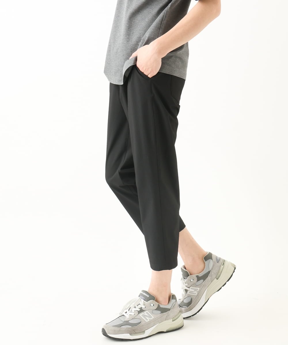 MKLHC08090 MK MICHEL KLEIN HOMME(MKミッシェルクランオム) クロップドパンツ / サマーサッカーストライプストレッチ ブラック