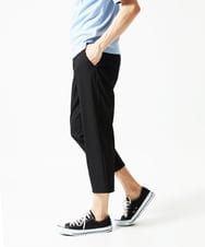 MKLHC08090 MK MICHEL KLEIN HOMME(MKミッシェルクランオム) 【洗える / 快適清涼素材】サマーサッカーストライプ クロップドパンツ ブラック