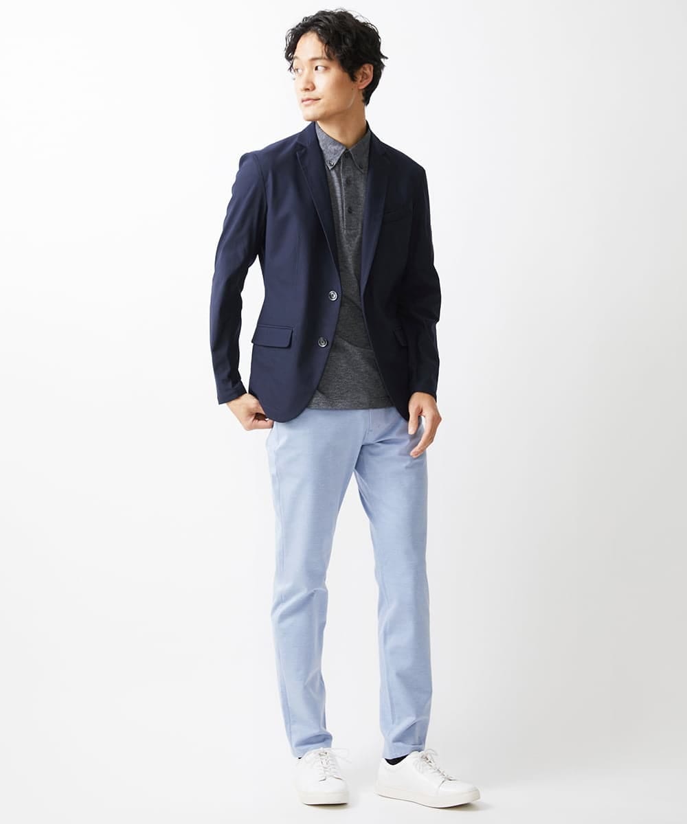 MKLHV51150 MK MICHEL KLEIN HOMME(MKミッシェルクランオム) ベーシックパンツ / シルキーモクロディー ブルー