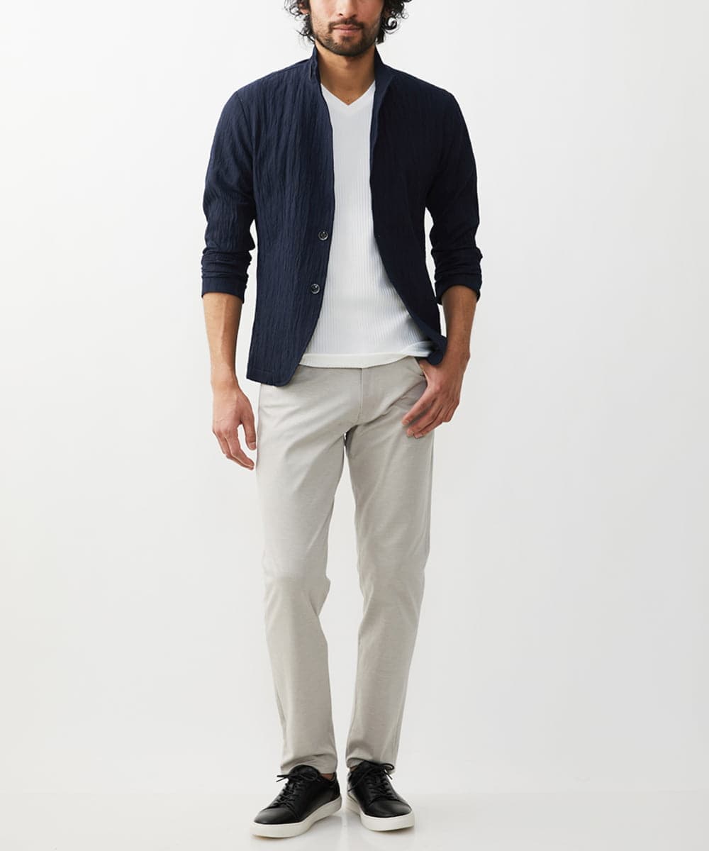 MKLHV51150 MK MICHEL KLEIN HOMME(MKミッシェルクランオム) ベーシックパンツ / シルキーモクロディー アイボリー