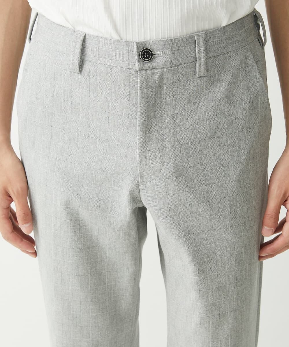 MKLHV67120 MK MICHEL KLEIN HOMME(MKミッシェルクランオム) 【大きいサイズあり】シャドーブロックチェックパンツ ライトグレー