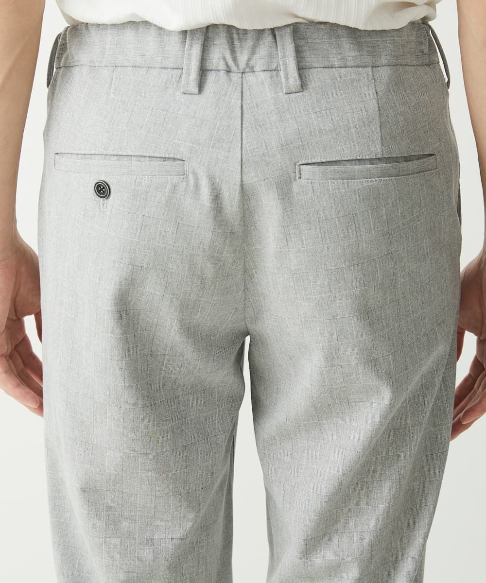 MKLHV67120 MK MICHEL KLEIN HOMME(MKミッシェルクランオム) 【大きいサイズあり】シャドーブロックチェックパンツ ライトグレー