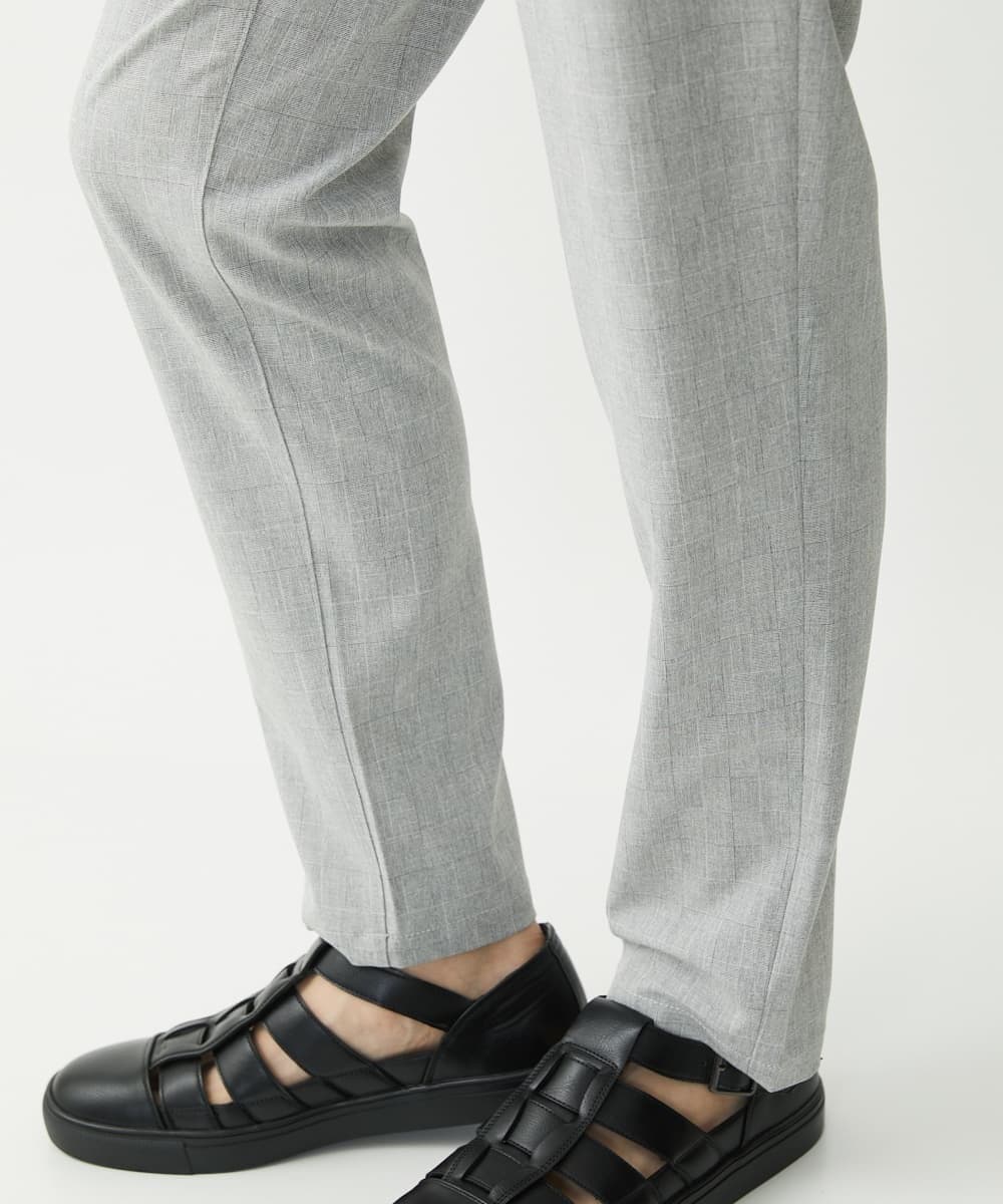 MKLHV67120 MK MICHEL KLEIN HOMME(MKミッシェルクランオム) 【大きいサイズあり】シャドーブロックチェックパンツ ライトグレー