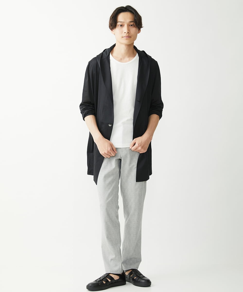 MKLHV67120 MK MICHEL KLEIN HOMME(MKミッシェルクランオム) 【大きいサイズあり】シャドーブロックチェックパンツ ライトグレー
