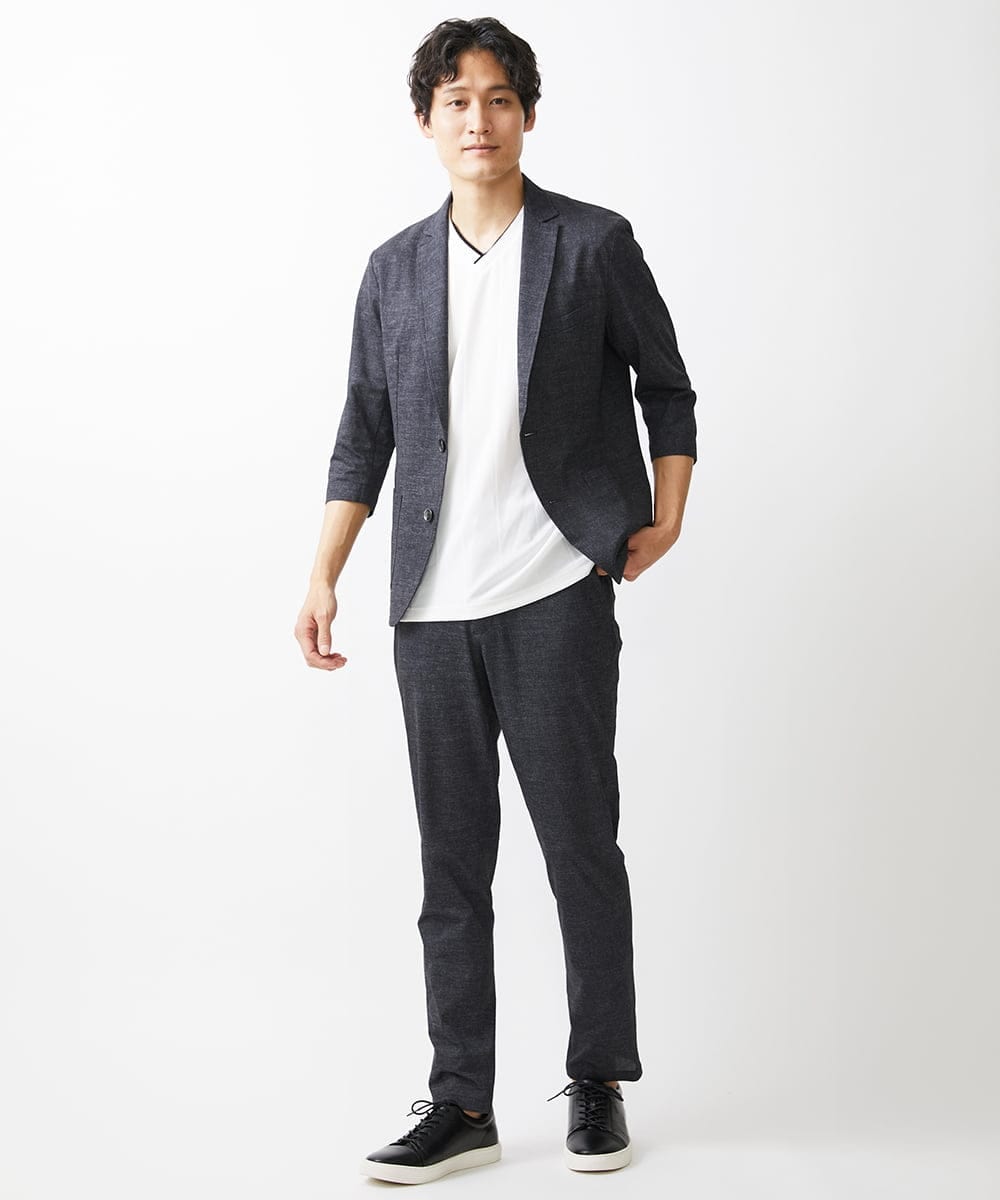 MKLHV68130 MK MICHEL KLEIN HOMME(MKミッシェルクランオム) BREATH MESH スラックス ネイビー