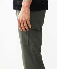MKLHX42130 MK MICHEL KLEIN HOMME(MKミッシェルクランオム) 【清涼素材】クロップドカーゴパンツ / シャリポリストレッチ  カーキ