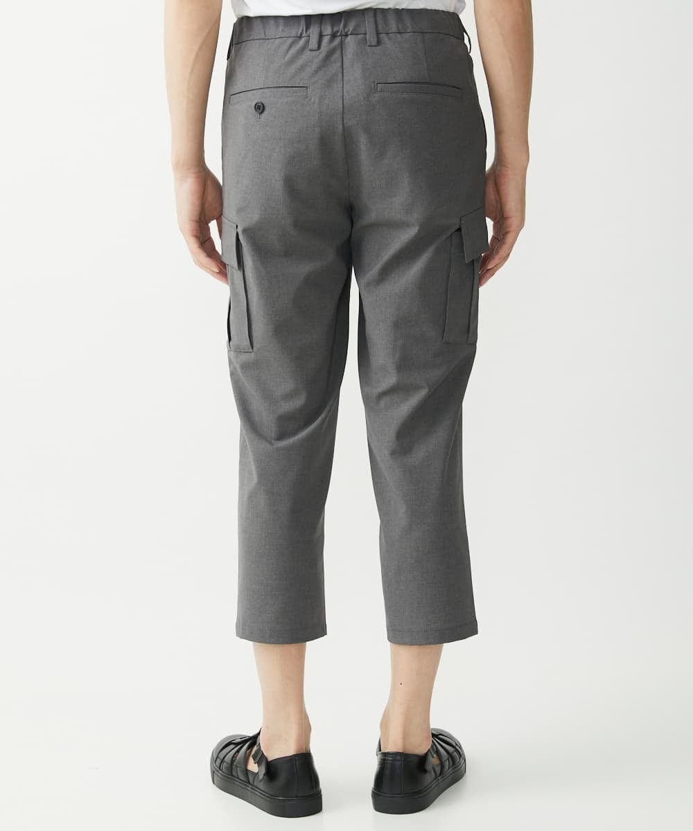 MKLHX42130 MK MICHEL KLEIN HOMME(MKミッシェルクランオム) 【清涼素材】クロップドカーゴパンツ / シャリポリストレッチ  グレー