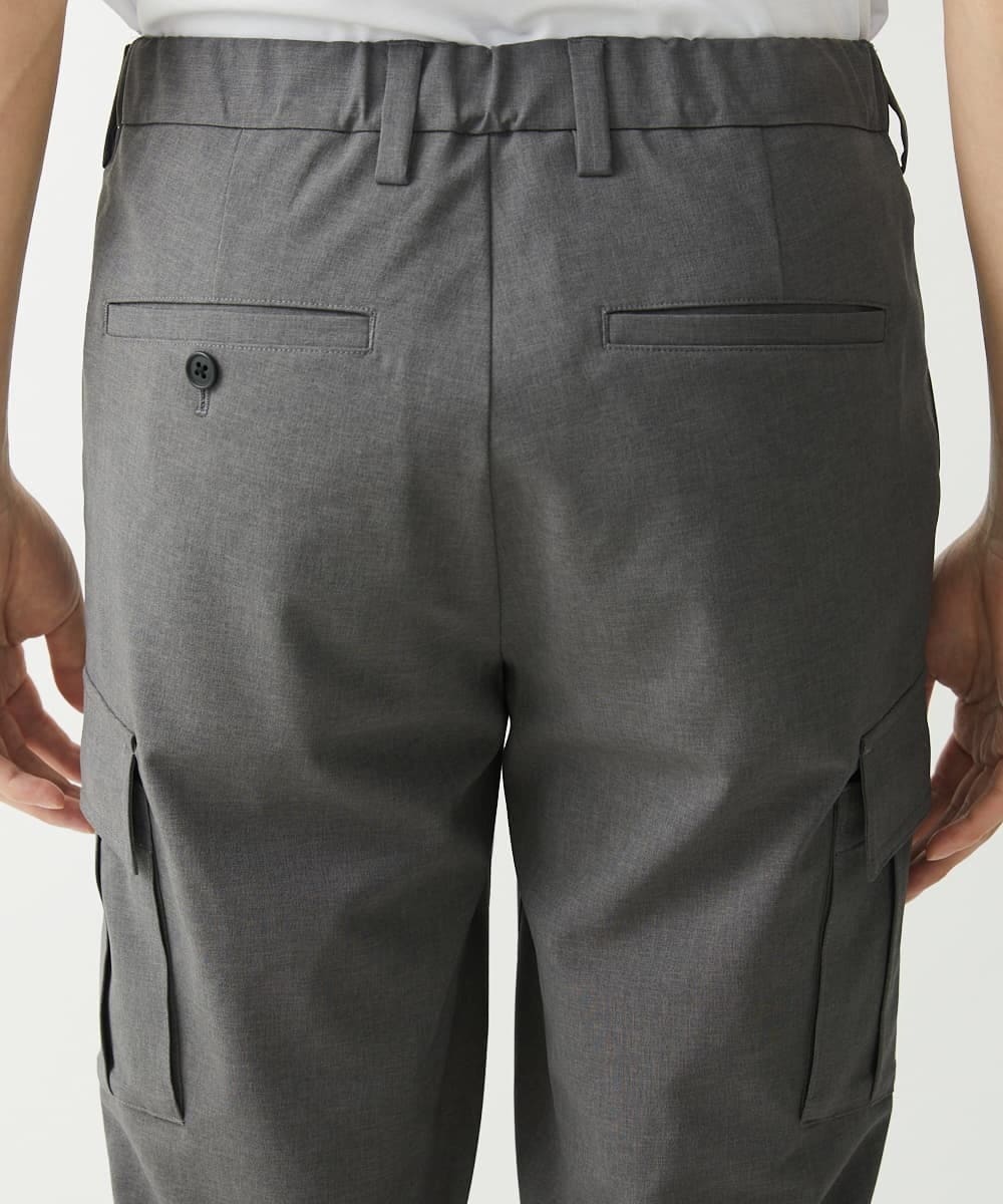 MKLHX42130 MK MICHEL KLEIN HOMME(MKミッシェルクランオム) 【清涼素材】クロップドカーゴパンツ / シャリポリストレッチ  グレー