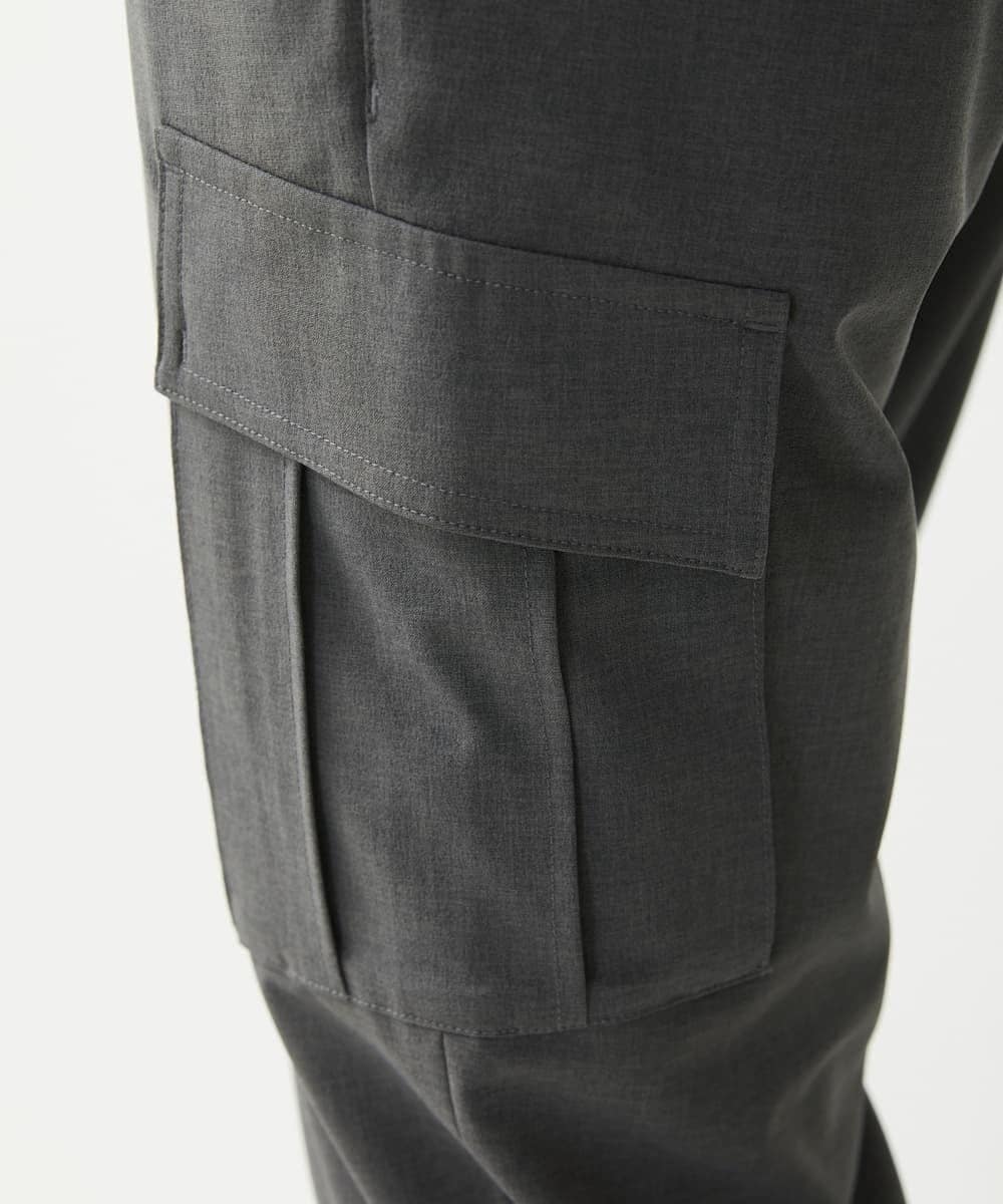 MKLHX42130 MK MICHEL KLEIN HOMME(MKミッシェルクランオム) 【清涼素材】クロップドカーゴパンツ / シャリポリストレッチ  グレー