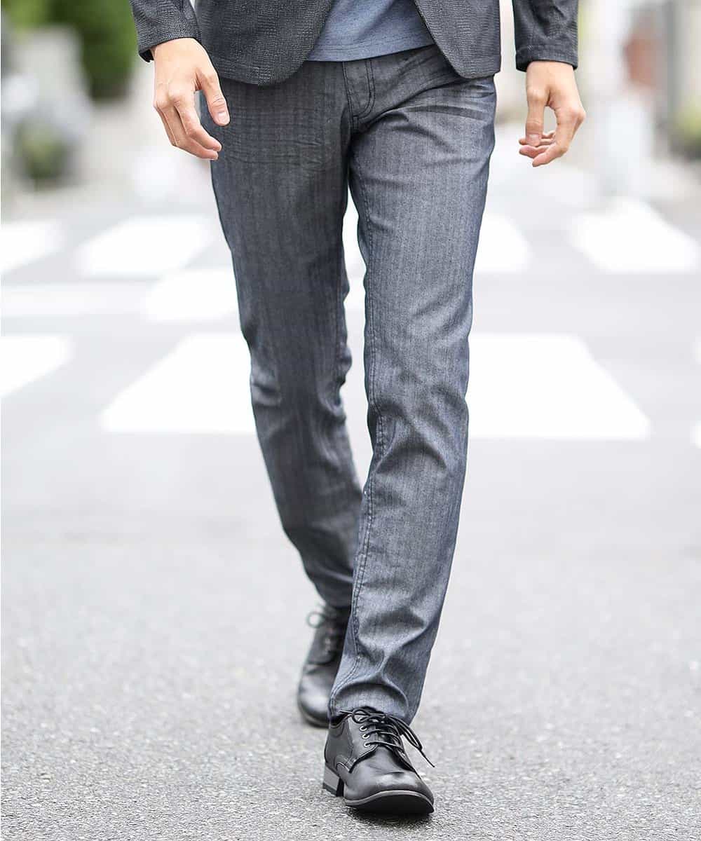 MKLJL10110 MK MICHEL KLEIN HOMME(MKミッシェルクランオム) パンツ／へリンボンストレッチ ネイビー