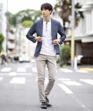 MKLJL10110 MK MICHEL KLEIN HOMME(MKミッシェルクランオム) パンツ／へリンボンストレッチ ベージュ