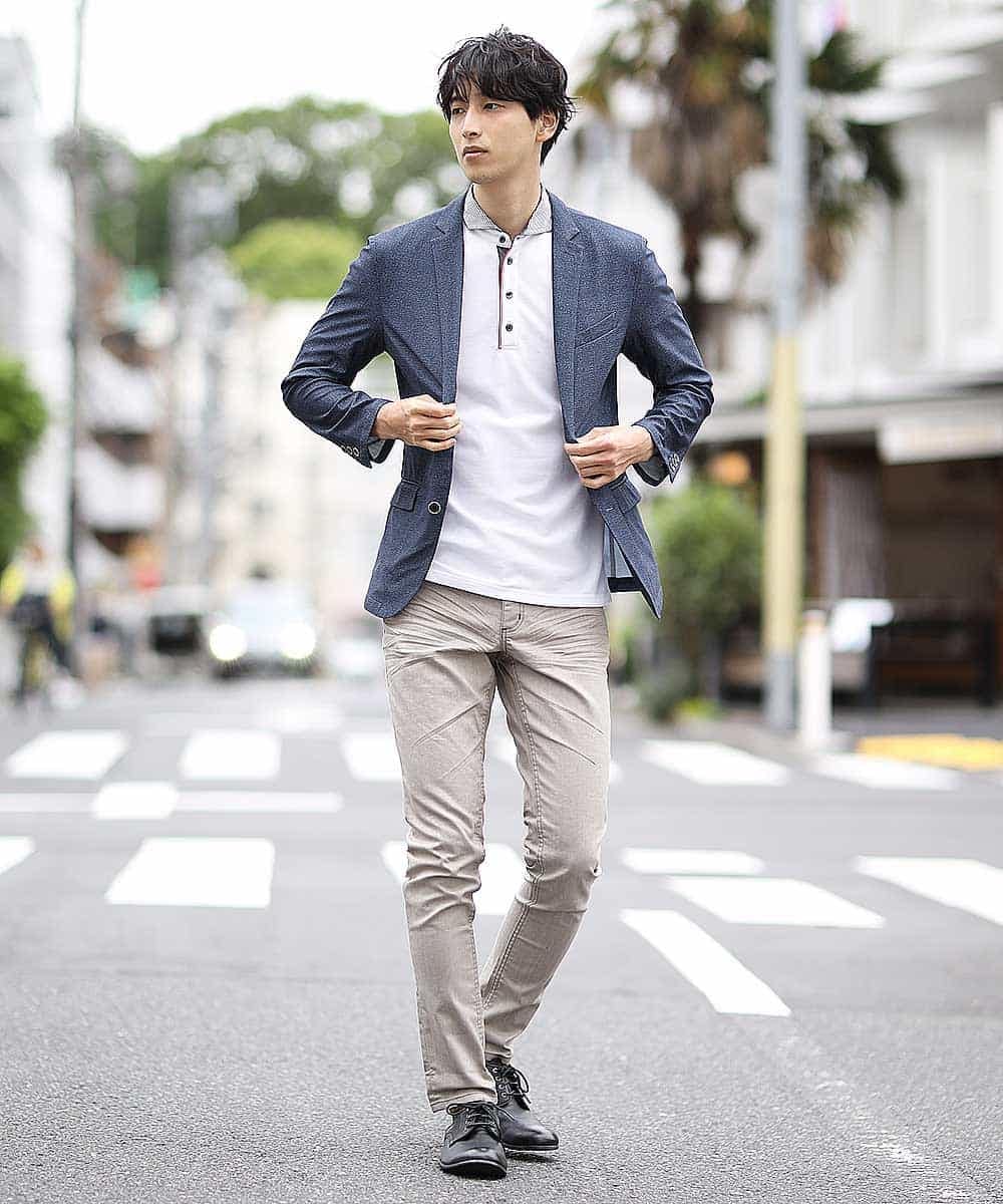 MKLJL10110 MK MICHEL KLEIN HOMME(MKミッシェルクランオム) パンツ／へリンボンストレッチ ベージュ