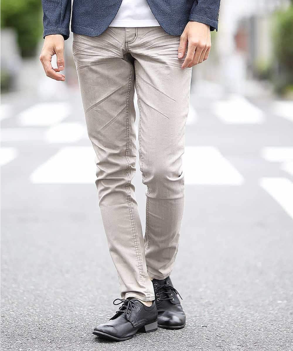 MKLJL10110 MK MICHEL KLEIN HOMME(MKミッシェルクランオム) パンツ／へリンボンストレッチ ベージュ