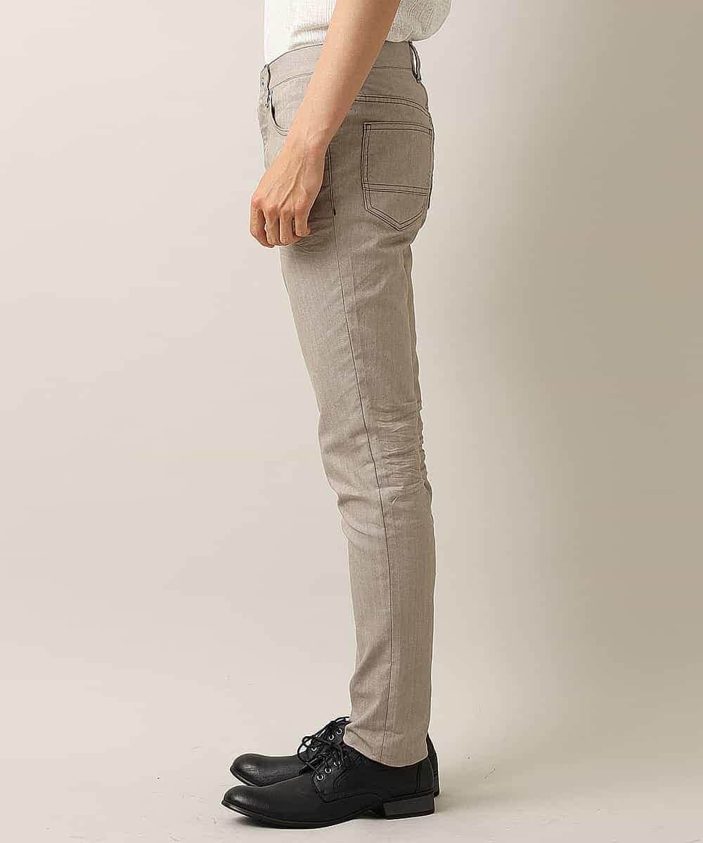 MKLJL10110 MK MICHEL KLEIN HOMME(MKミッシェルクランオム) パンツ／へリンボンストレッチ ベージュ