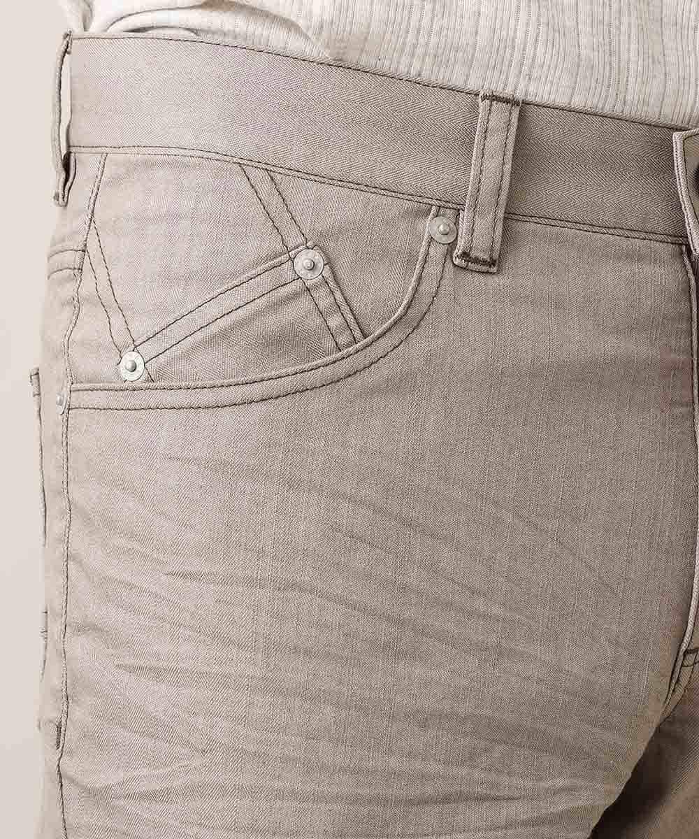 MKLJL10110 MK MICHEL KLEIN HOMME(MKミッシェルクランオム) パンツ／へリンボンストレッチ ベージュ