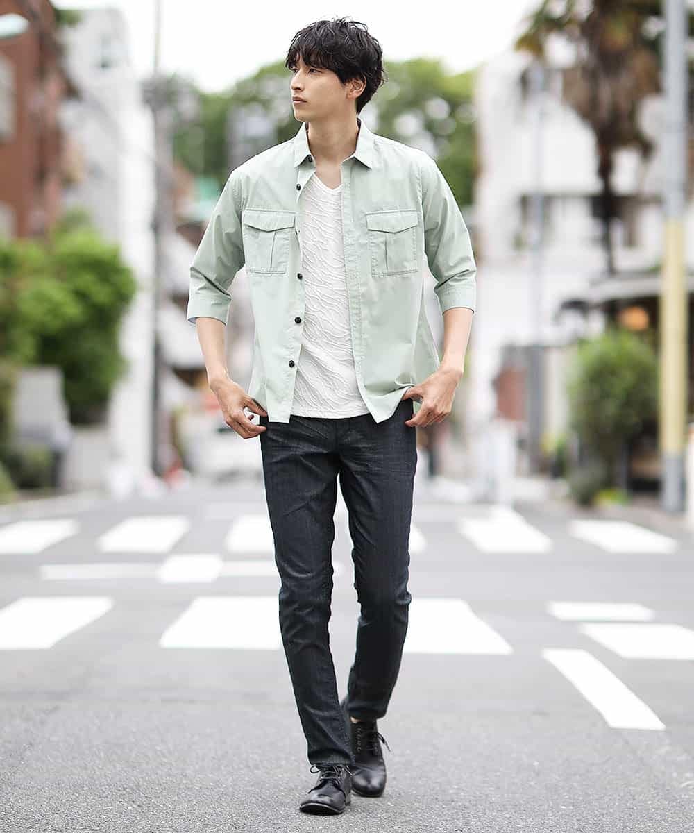 MKLJL10110 MK MICHEL KLEIN HOMME(MKミッシェルクランオム) パンツ／へリンボンストレッチ ダークグレー