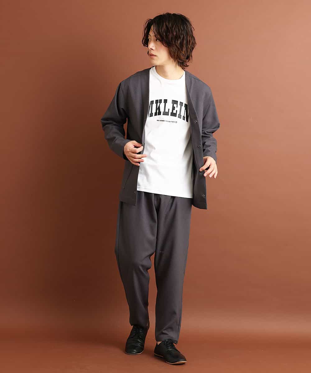 MKLJO52090 MK MICHEL KLEIN HOMME(MKミッシェルクランオム) 『軽く/ゆったりシルェット』リラックスパンツ/セットアップ ダークグレー