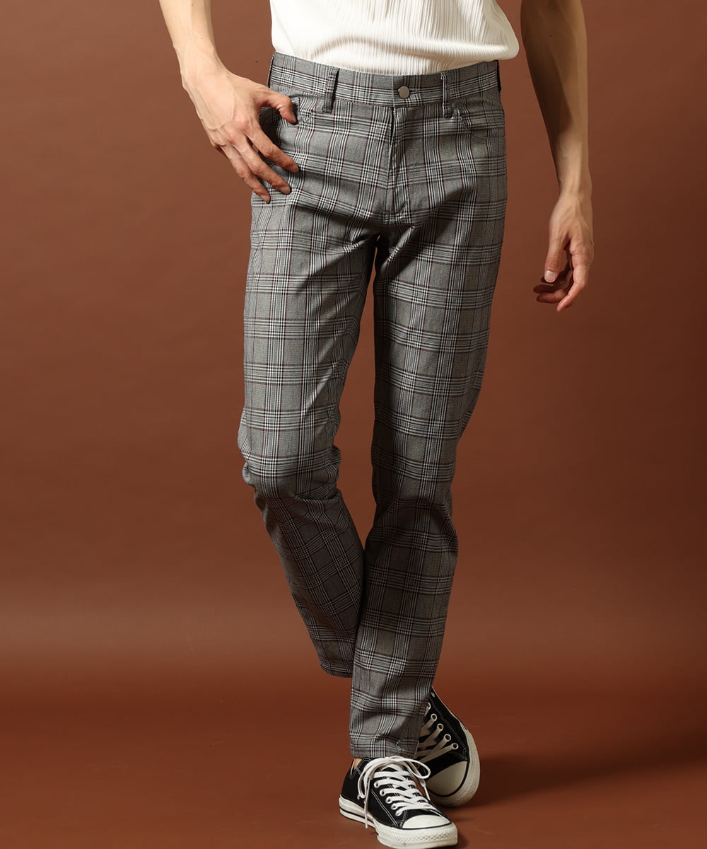 MKLJP08118 MK MICHEL KLEIN HOMME(MKミッシェルクランオム) チェックパンツ レッド