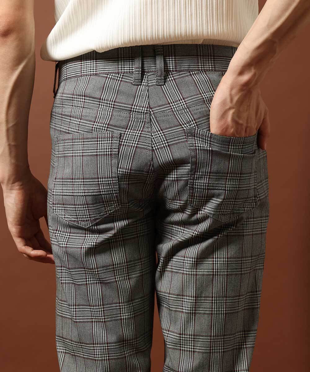 MKLJP08118 MK MICHEL KLEIN HOMME(MKミッシェルクランオム) チェックパンツ レッド