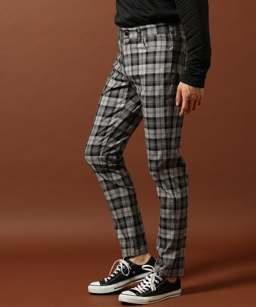 MKLJP08118 MK MICHEL KLEIN HOMME(MKミッシェルクランオム) チェックパンツ グレー