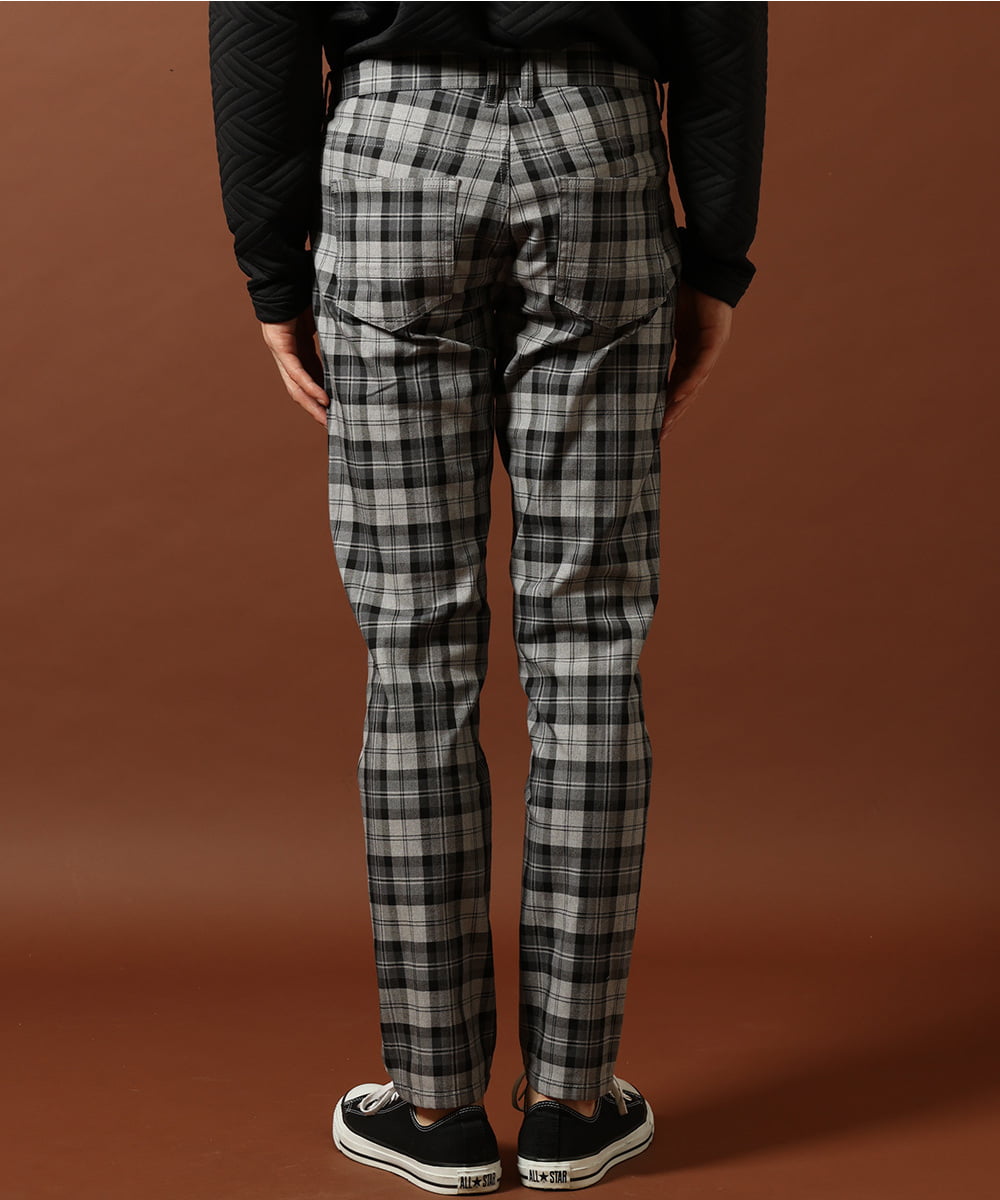 MKLJP08118 MK MICHEL KLEIN HOMME(MKミッシェルクランオム) チェックパンツ グレー
