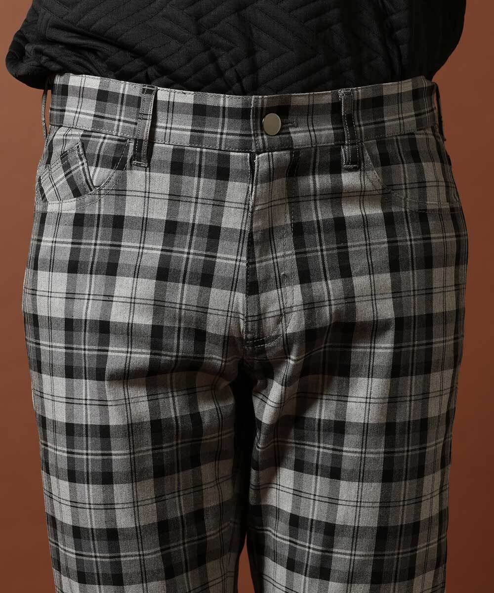 MKLJP08118 MK MICHEL KLEIN HOMME(MKミッシェルクランオム) チェックパンツ グレー