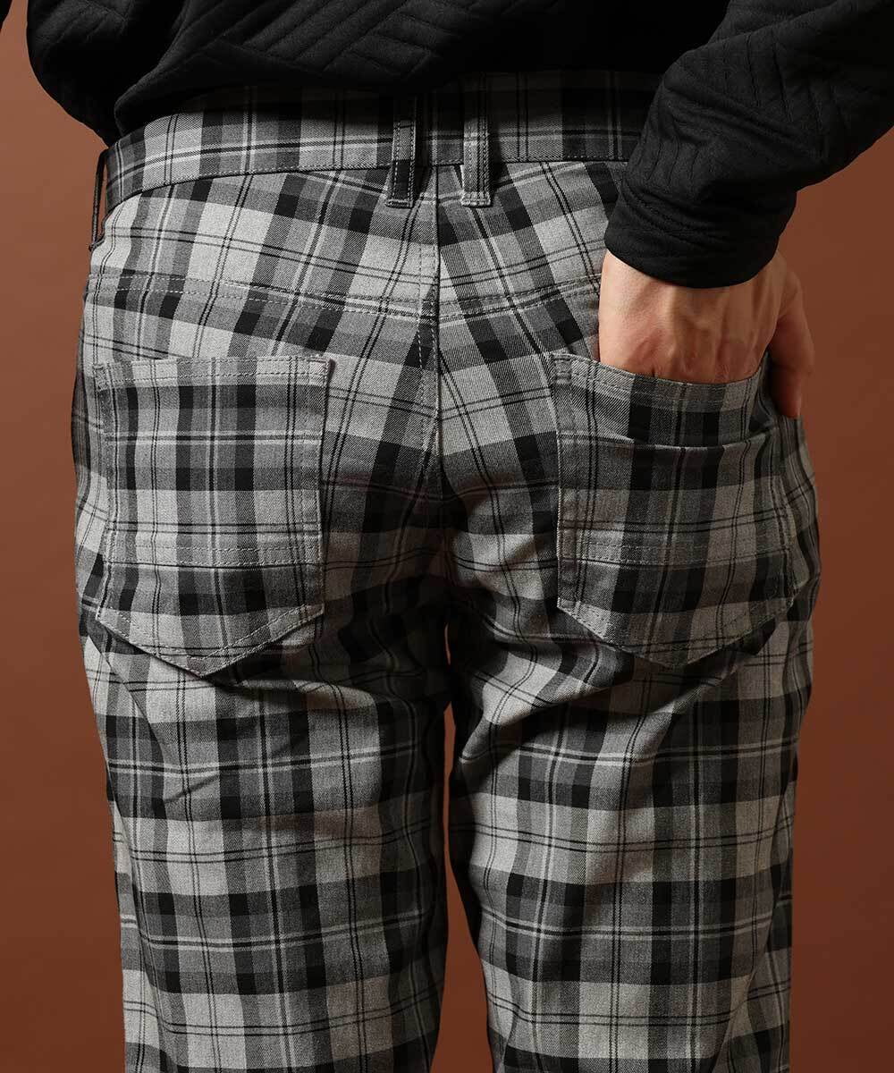 MKLJP08118 MK MICHEL KLEIN HOMME(MKミッシェルクランオム) チェックパンツ グレー