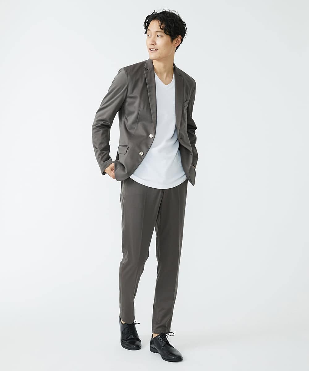MKLJS77150 MK MICHEL KLEIN HOMME(MKミッシェルクランオム) SOLOTEX モクロディ / セットアップ スラックス ブラウン(86)