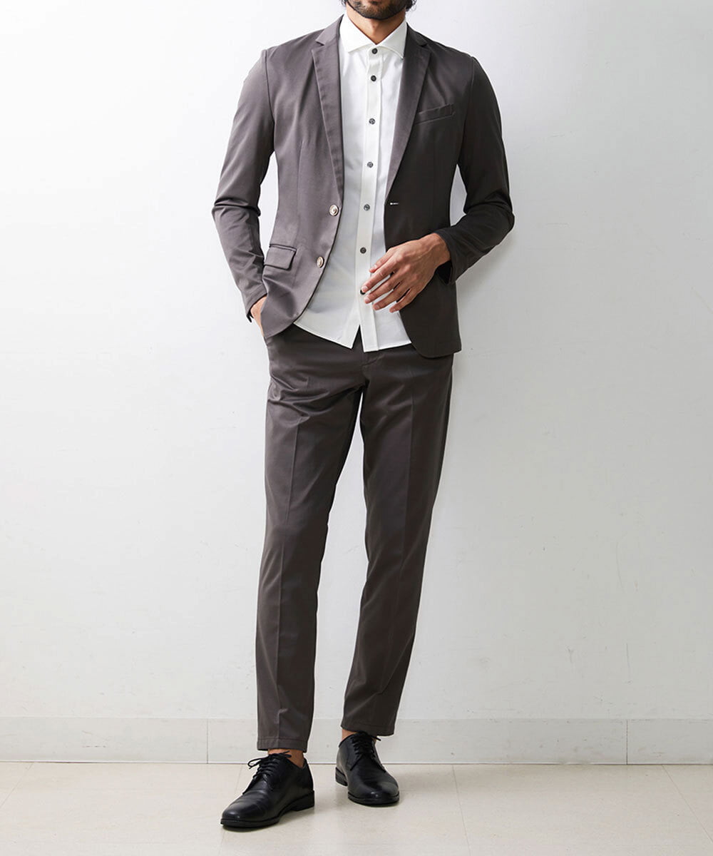 MKLJS77150 MK MICHEL KLEIN HOMME(MKミッシェルクランオム) SOLOTEX モクロディ / セットアップ スラックス ブラウン(86)