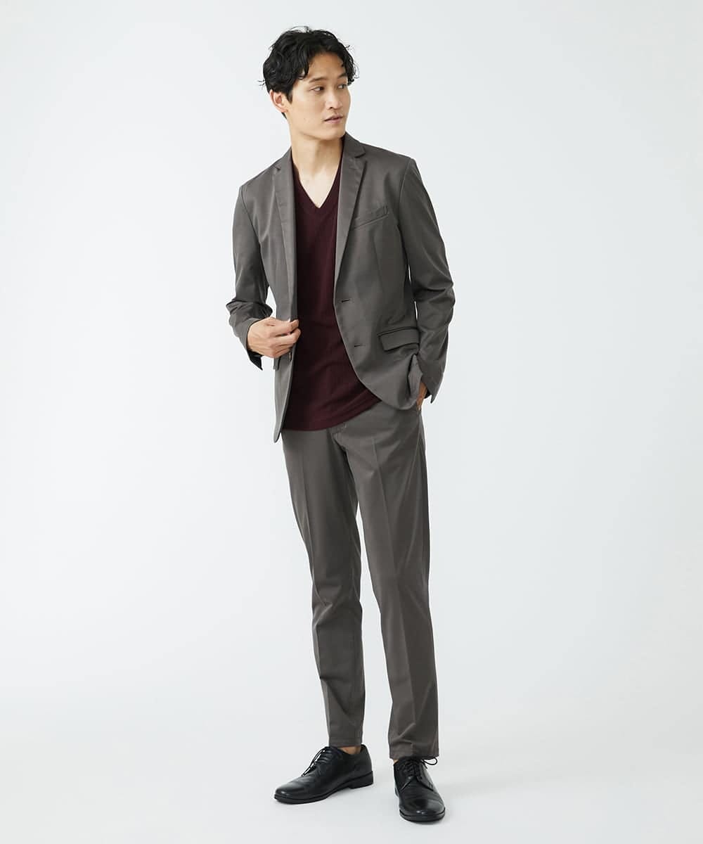 MKLJS77150 MK MICHEL KLEIN HOMME(MKミッシェルクランオム) SOLOTEX モクロディ / セットアップ スラックス ブラウン(86)