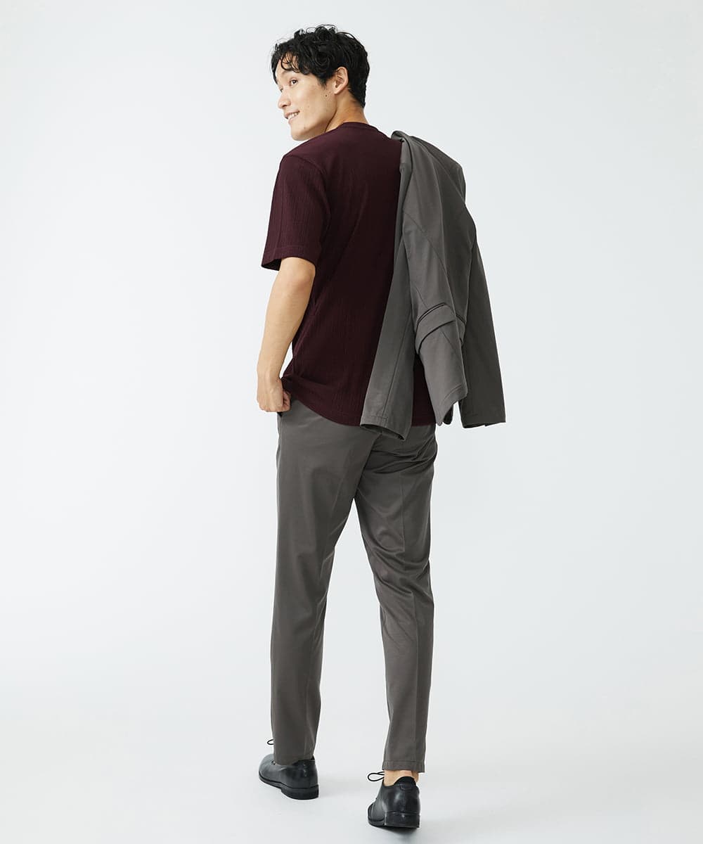 MKLJS77150 MK MICHEL KLEIN HOMME(MKミッシェルクランオム) SOLOTEX モクロディ / セットアップ スラックス ブラウン(86)