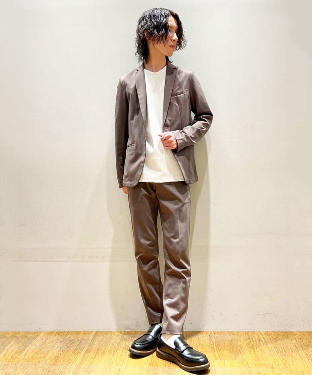 MKLJS77150 MK MICHEL KLEIN HOMME(MKミッシェルクランオム) SOLOTEX モクロディ / セットアップ スラックス ブラウン(86)