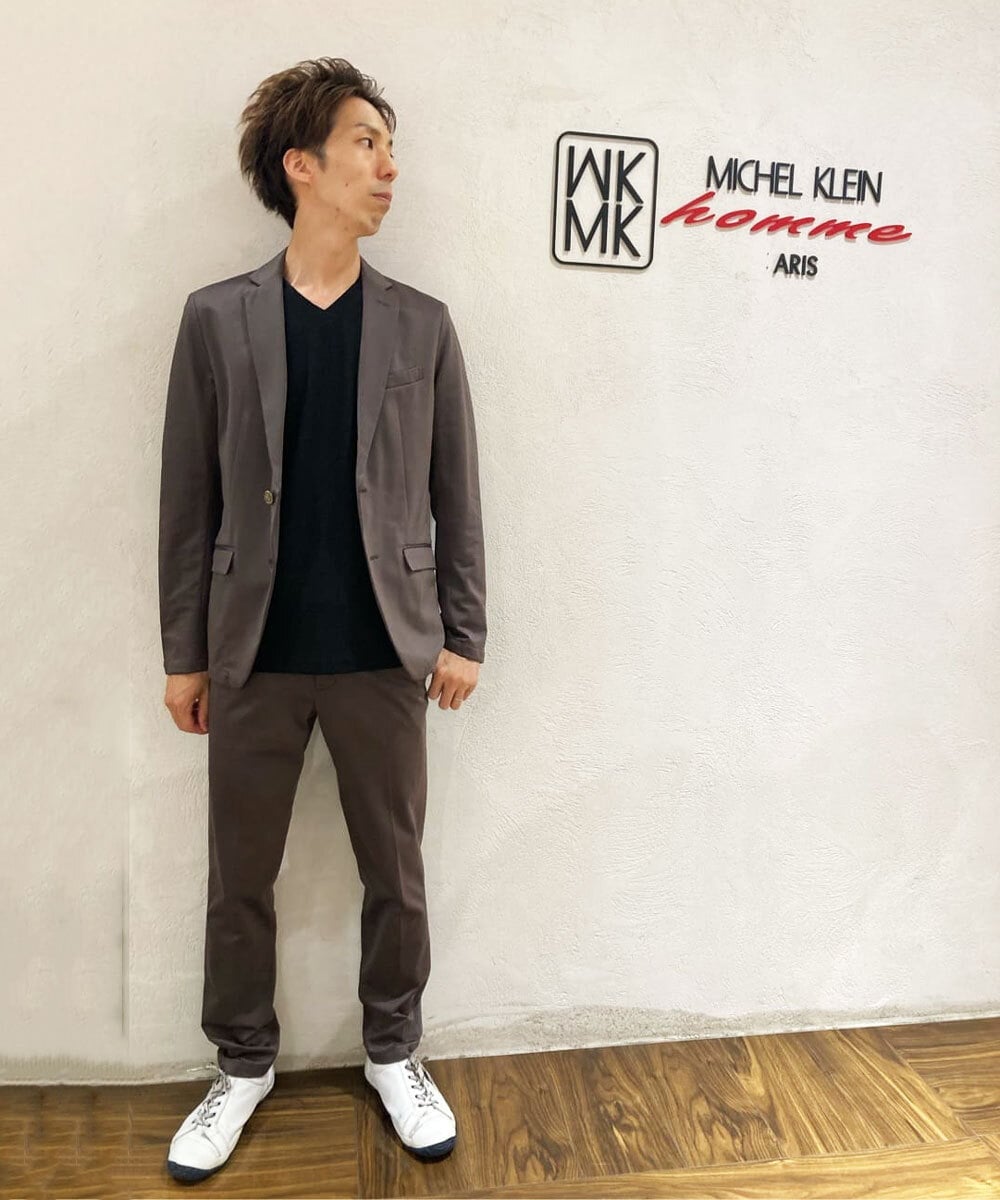 MKLJS77150 MK MICHEL KLEIN HOMME(MKミッシェルクランオム) SOLOTEX モクロディ / セットアップ スラックス ブラウン(86)