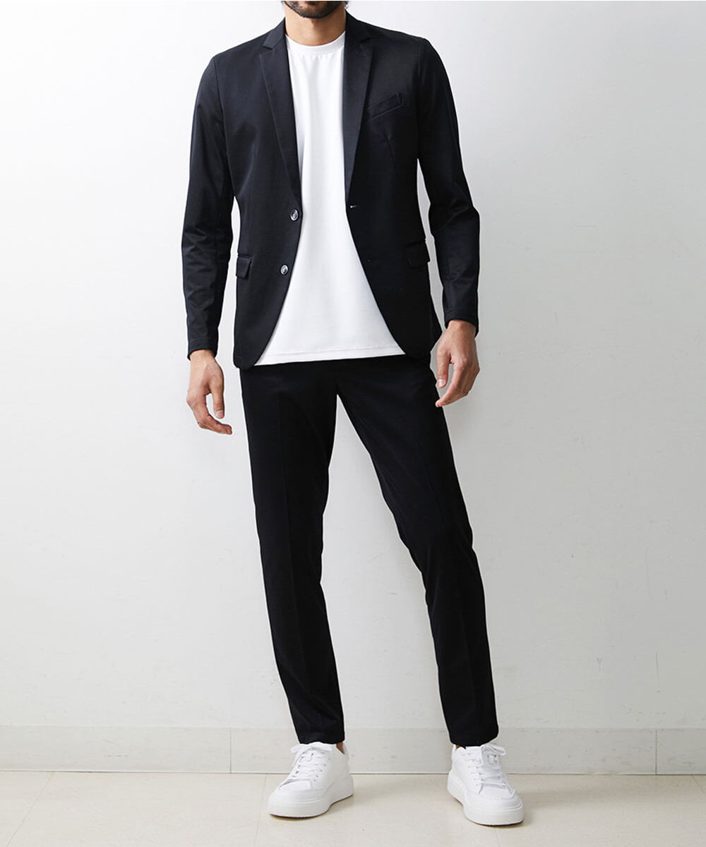 MKLJS77150 MK MICHEL KLEIN HOMME(MKミッシェルクランオム) SOLOTEX モクロディ / セットアップ スラックス ブラック(94)