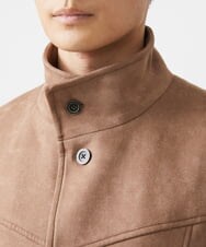 MKUAA52272 MK MICHEL KLEIN HOMME(MKミッシェルクランオム) 【洗える】ポンチスエード スタンドコート ベージュ