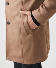 MKUAA52272 MK MICHEL KLEIN HOMME(MKミッシェルクランオム) 【洗える】ポンチスエード スタンドコート ベージュ