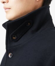 MKUAA70450 MK MICHEL KLEIN HOMME(MKミッシェルクランオム) 【日本製生地使用】スタンドカラーコート / JACKAL140`s メルトン ブラック