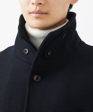 MKUAA70450 MK MICHEL KLEIN HOMME(MKミッシェルクランオム) 【日本製生地使用】スタンドカラーコート / JACKAL140`s メルトン ブラック