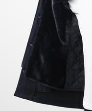 MKUAC11318 MK MICHEL KLEIN HOMME(MKミッシェルクランオム) 【再入荷/在庫限り!/秋冬春兼用/ボア付きライナー】フードスタンドコート / TEC EASY JERSY ネイビー