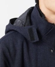 MKUAC11318 MK MICHEL KLEIN HOMME(MKミッシェルクランオム) 【再入荷/在庫限り!/秋冬春兼用/ボア付きライナー】フードスタンドコート / TEC EASY JERSY ネイビー
