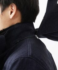 MKUAC11318 MK MICHEL KLEIN HOMME(MKミッシェルクランオム) 【再入荷/在庫限り!/秋冬春兼用/ボア付きライナー】フードスタンドコート / TEC EASY JERSY ネイビー