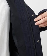 MKUAC11318 MK MICHEL KLEIN HOMME(MKミッシェルクランオム) 【再入荷/在庫限り!/秋冬春兼用/ボア付きライナー】フードスタンドコート / TEC EASY JERSY ネイビー