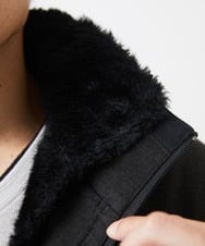 MKUAC11318 MK MICHEL KLEIN HOMME(MKミッシェルクランオム) 【再入荷/在庫限り!/秋冬春兼用/ボア付きライナー】フードスタンドコート / TEC EASY JERSY ネイビー